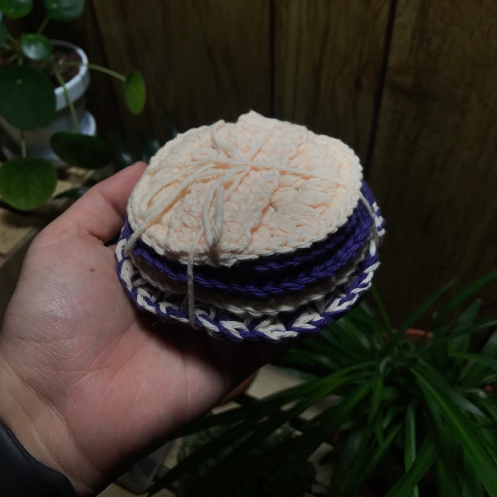 Handmade reusable cotton rounds (Set of 4)